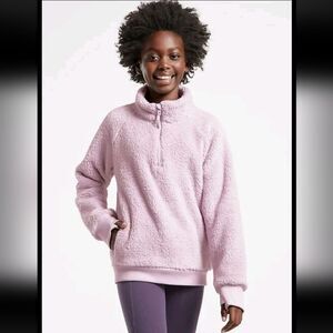 Athleta Girl So Snug Sherpa Half Zip Size XL/14 Shasta Purple Pullover